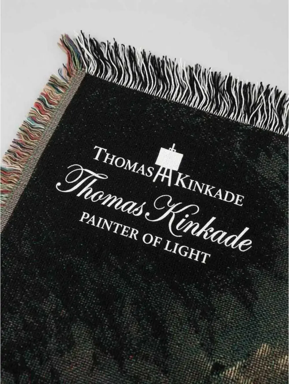 Thomas Kinkade Evening Forest Cabin Tapestry Throw Blanket Isaiah 32:18
